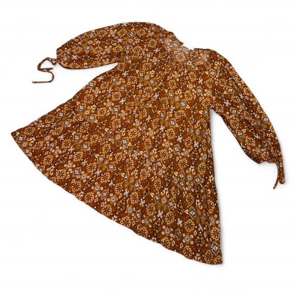 Ces Femme - Brown Floral Midi Dress - Picture 3 of 6